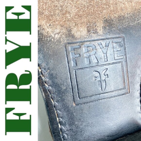 FRYE Billy Urban Cowboy Shootie Leather Slip On Charcoal Brown Gray, Size 6.5 - Picture 8 of 15